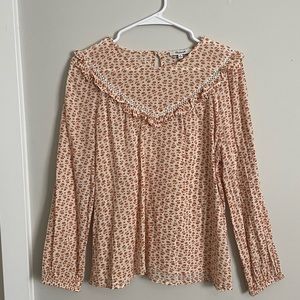 Madewell long sleeve ruffle blouse